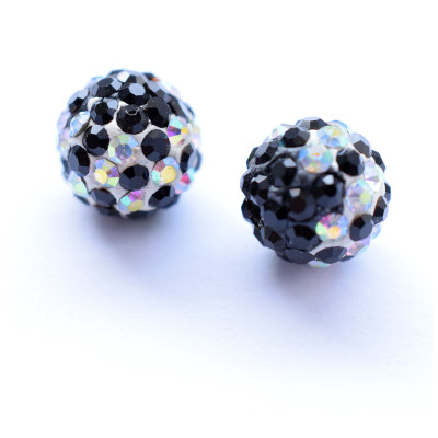 Chaton ball JET Crystal AB 8mm half drilled