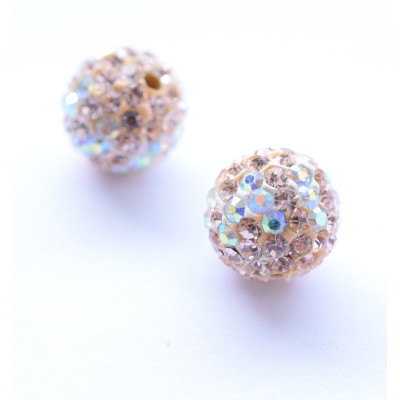 Šatonová kulička Peach Crystal AB 10mm korálek