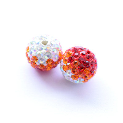 Chaton Light Siam Sun Crystal AB 10mm bead