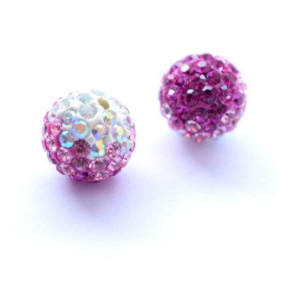 Chaton ball Fuchsia Light Rose Crystal AB 10mm half drilled