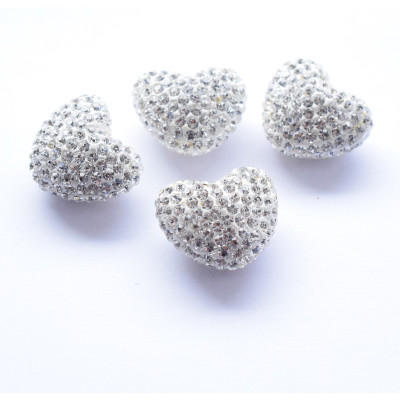 Chaton Heart Large Crystal 17 x 14.5mm Half Drilled