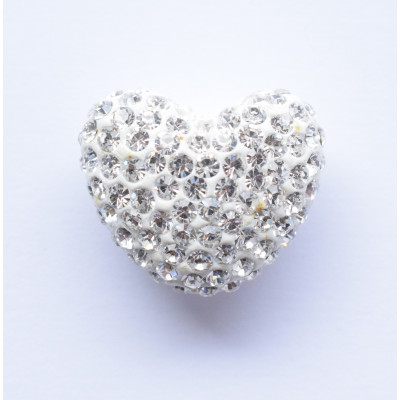 Chaton Heart Large Crystal 17 x 14.5mm Half Drilled