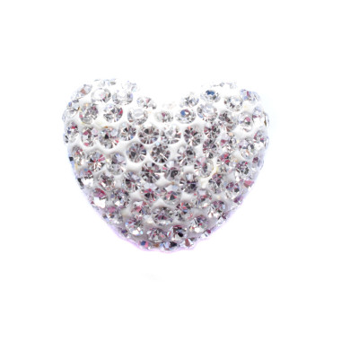 Šatonová srdce velké Crystal 17 x 14,5mm polovrtané