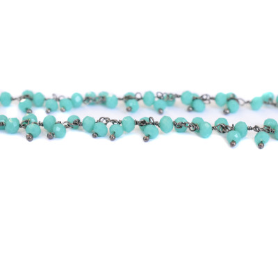 Ketlovaný chalcedonit AG 925/1000 rhodium black