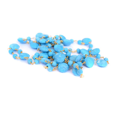 Ketlovaný tyrkys AG 925/1000 gold plated