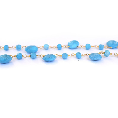 Ketlovaný tyrkys AG 925/1000 pozlaceno