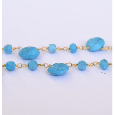 Ketlovaný tyrkys AG 925/1000 pozlaceno