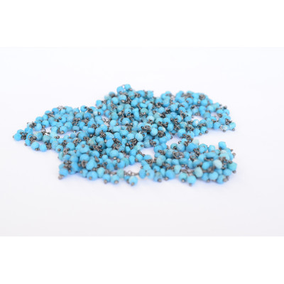 Aged turquoise Ag 925/1000 black rhodium