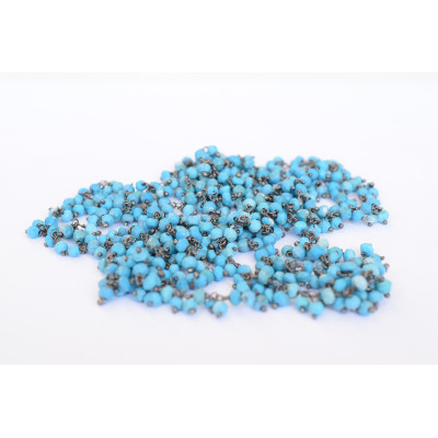 Aged turquoise Ag 925/1000 black rhodium