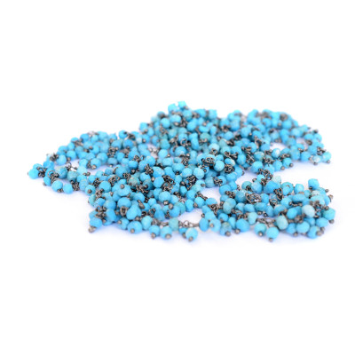 Ketlovaný tyrkys Ag 925/1000 černé rhodium