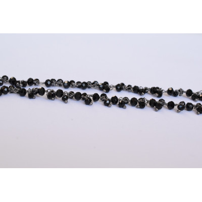 Ketted black spinel AG 925 black rhodium