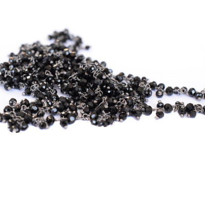 Ketted black spinel AG 925 black rhodium