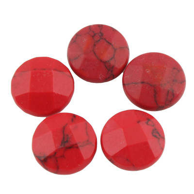 Red turquoise 12 x 6mm cabochon