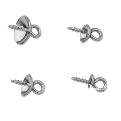 Hook with self-tapping thread smooth bowl 6mm surgical steel