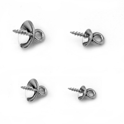 Hook with self-tapping thread smooth bowl 6mm surgical steel