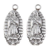Pendant Madonna oval made of surgical steel in two colors