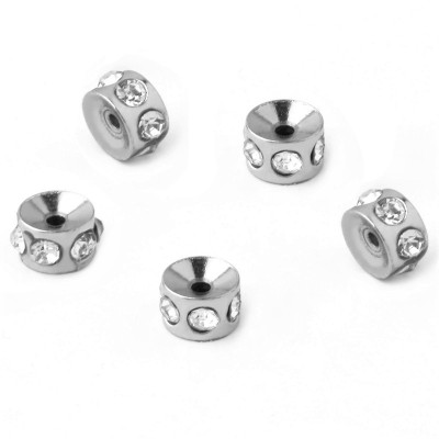 3 x 5,30 mm Crystal surgical steel rondelle