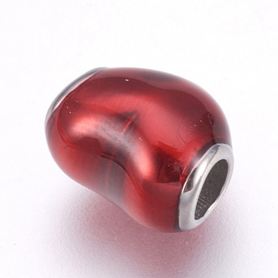 Red heart bead made of surgical steel