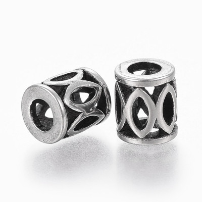 Bead pierced surgical steel tube