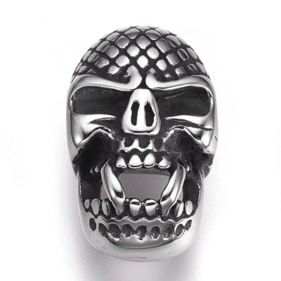 Surgical steel bead with large draw-through