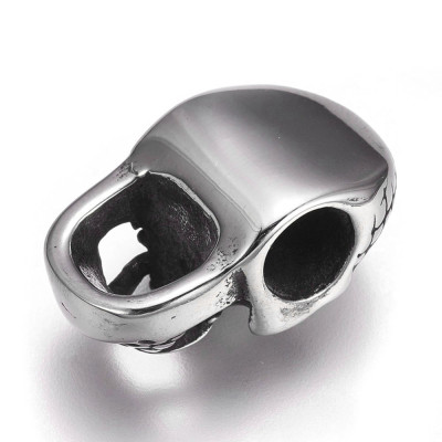 Surgical steel bead with large draw-through