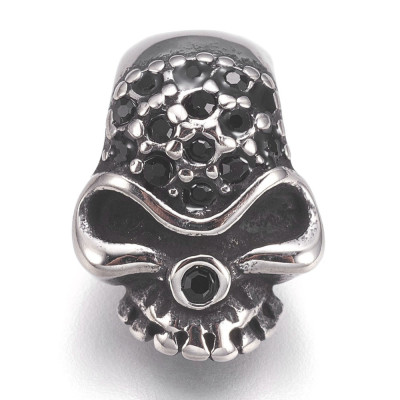 Bead skull with surgical steel chatons