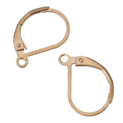 Náušnice mechanická klasická z chirurgické oceli galvanizace Rose gold