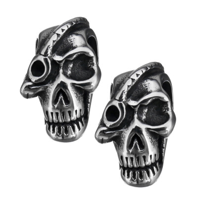 Skull with surgical steel eye tape