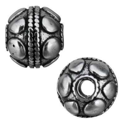 Decorated bead with small surgical steel thread
