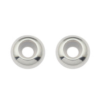 Plain smooth glossy stoper bead stainless steel 6mm with silicone 
