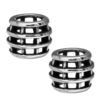 Large perforated surgical steel bead