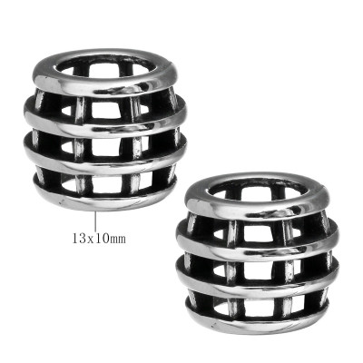 Large perforated surgical steel bead