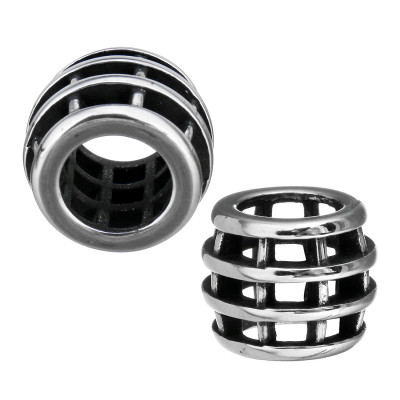 Large perforated surgical steel bead