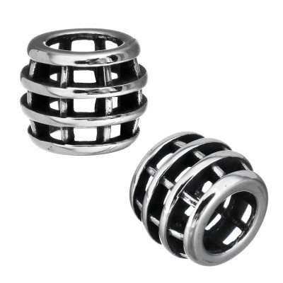 Large perforated surgical steel bead