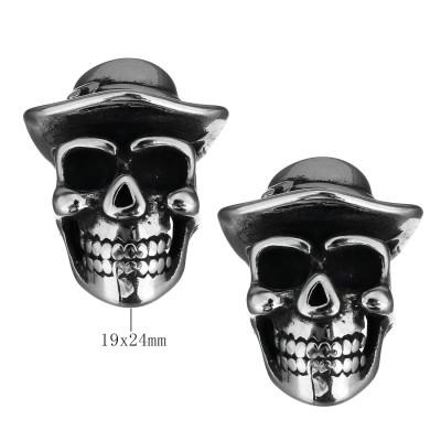 Skull with surgical steel hat