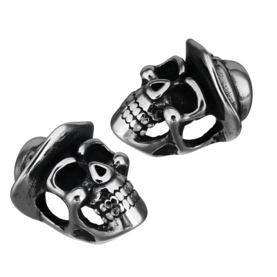 Skull with surgical steel hat