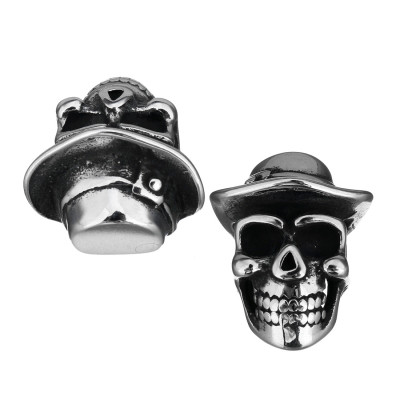 Skull with surgical steel hat