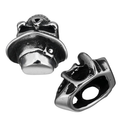 Skull with surgical steel hat