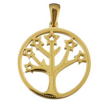 Pendant tree of life in two color variants of surgical steel