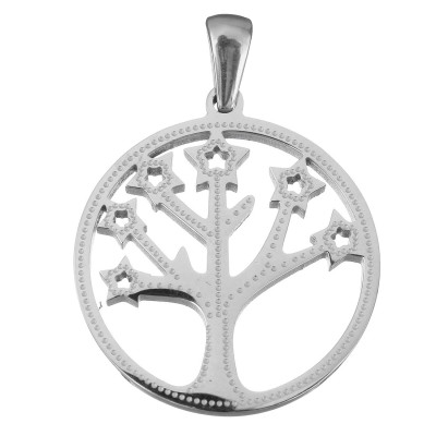 Pendant tree of life in two color variants of surgical steel