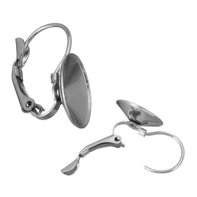 Lerver Back earrings for Rivoli 12mm tray stainless steel