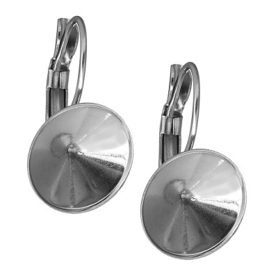 Lerver Back earrings for Rivoli 12mm tray stainless steel