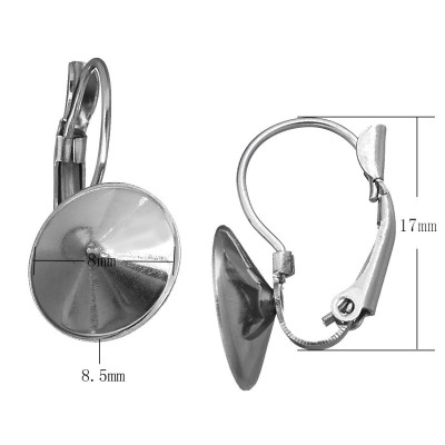 304 stainless steel Earrings for Swarovski rivolli 8 mm