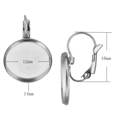 Mechanical earrings with a bowl of 12mm surgical steel