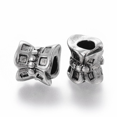 Surgical steel bow tie bead