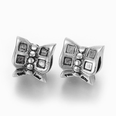 Surgical steel bow tie bead