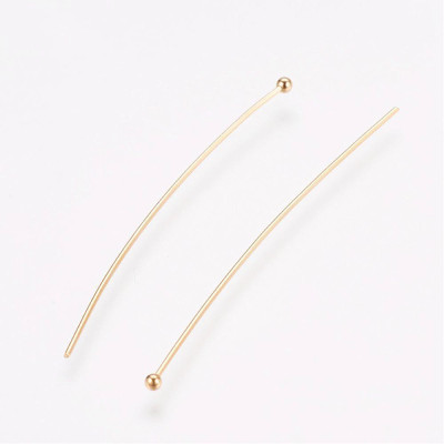 Nýtek s 2mm kuličkou měkký 50mm zlatá galvanizace chirurgická ocel