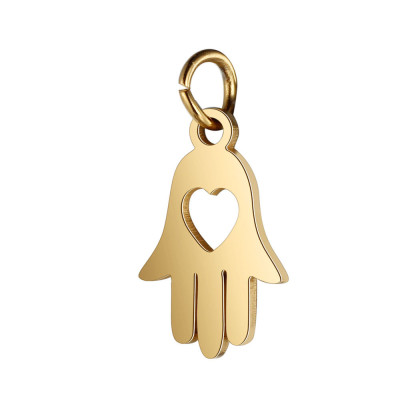 Přívěsek z chirurgické oceli dlaň se srdíčkem