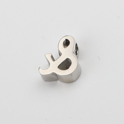 Ampersand Bead in three color combinations of surgical steel