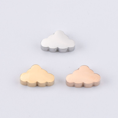 Surgical steel cloud bead in three color combinations